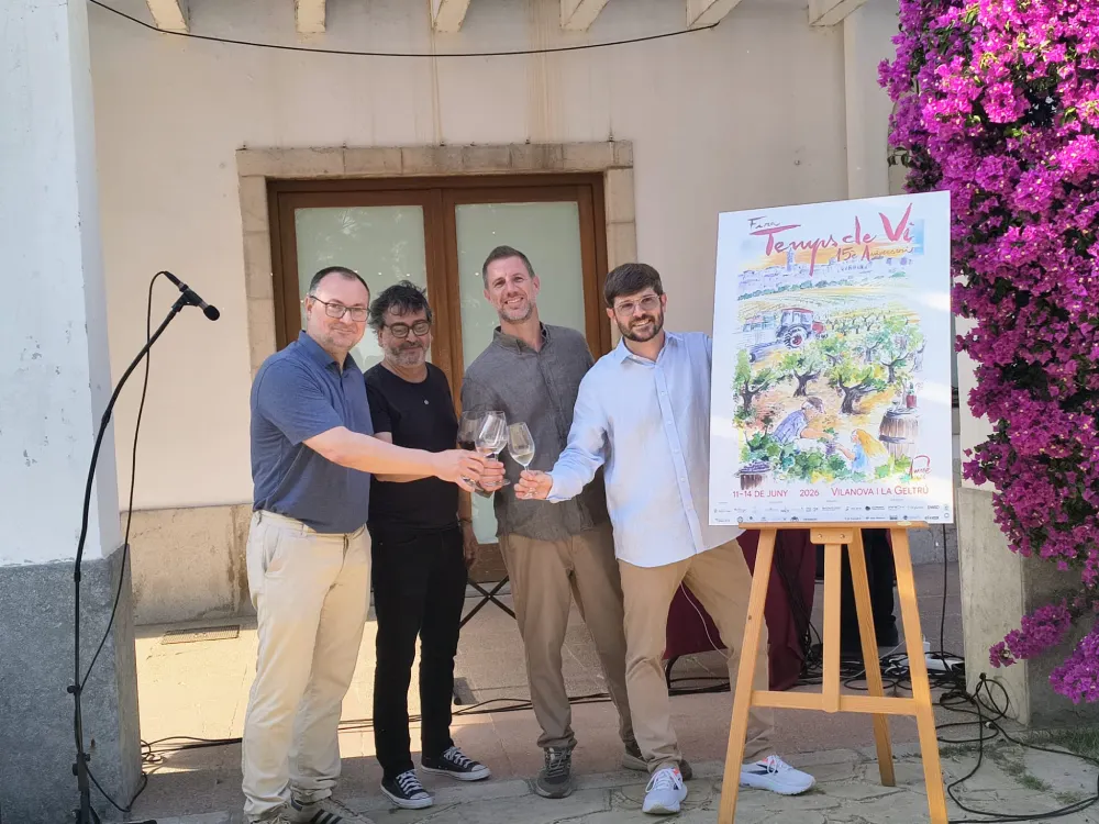 Presentació del cartell de la Fira Temps de Vi 2026 al far de Vilanova i la Geltrú.