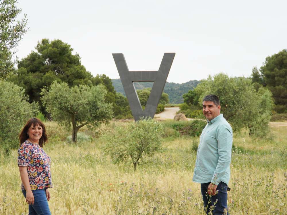Una de les escultures gegants de la Vinya dels Artistes de Mas Blanch i Jové a LLeida