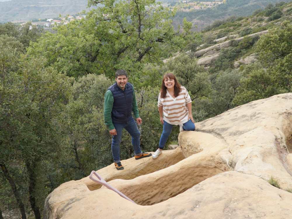 Cups de pedra al celler Castell d'Encus, al Pallars.