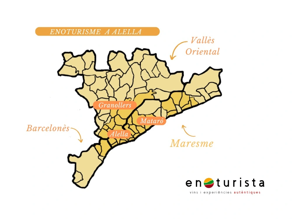 Mapa d'Enoturisme a Alella.