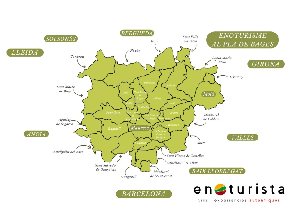 Mapa d'Enoturisme al Bages d'ENOTURISTA