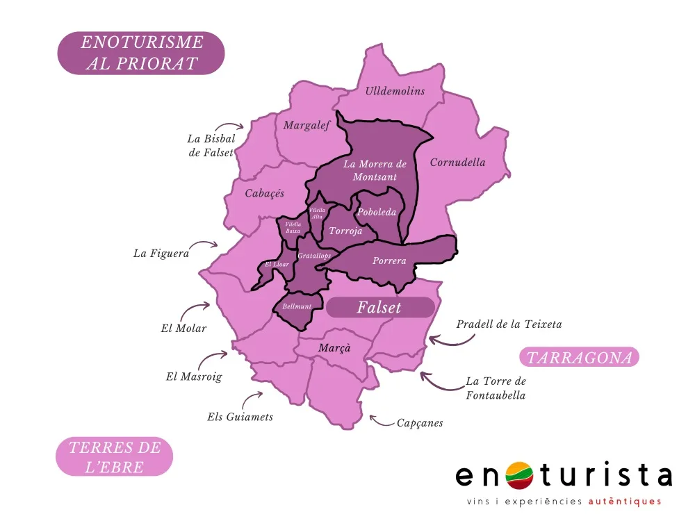 Mapa d'enoturisme al Priorat d'ENOTURISTA.