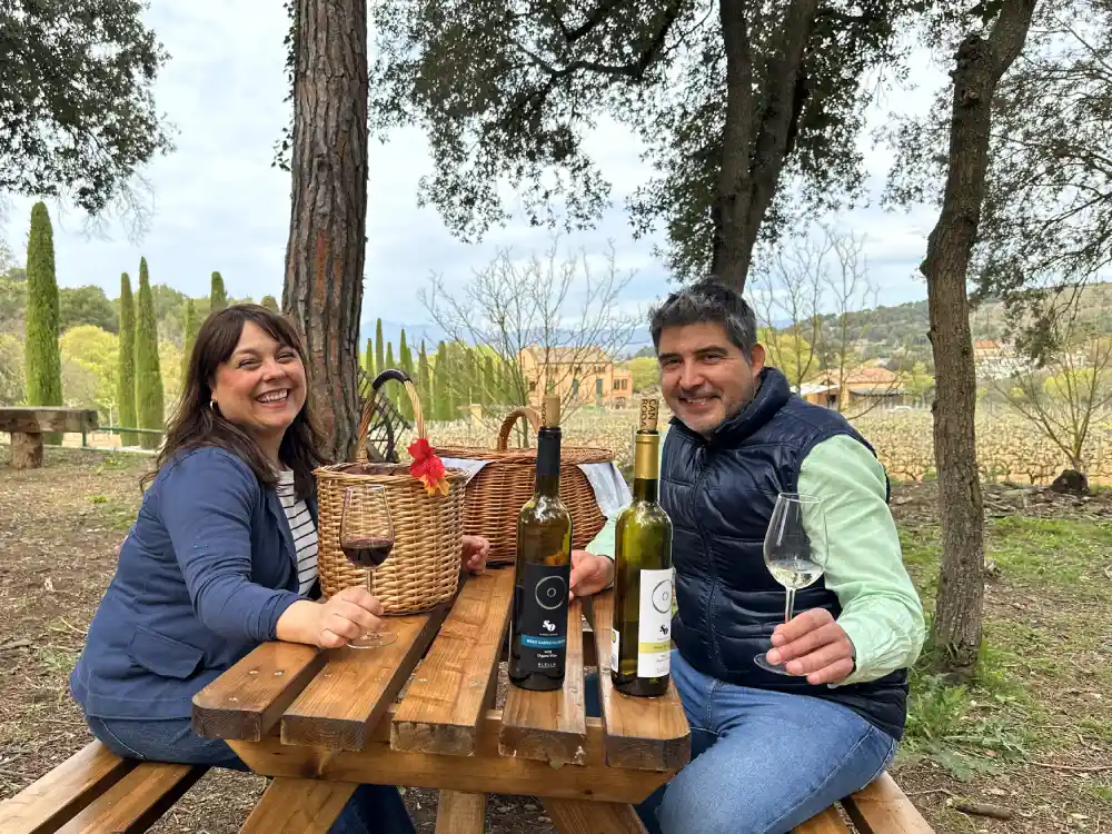 Bosquet amb vistes al celler Can Roda des d'on fer el brunch